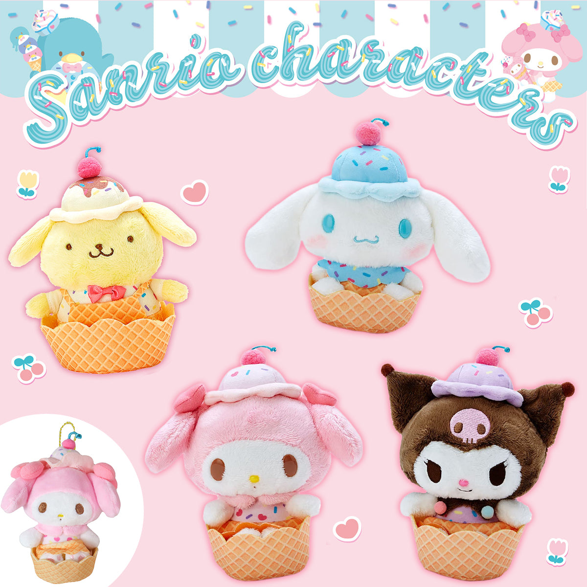 SANRIO© Characters Small Waffle Cup Hanging Plush