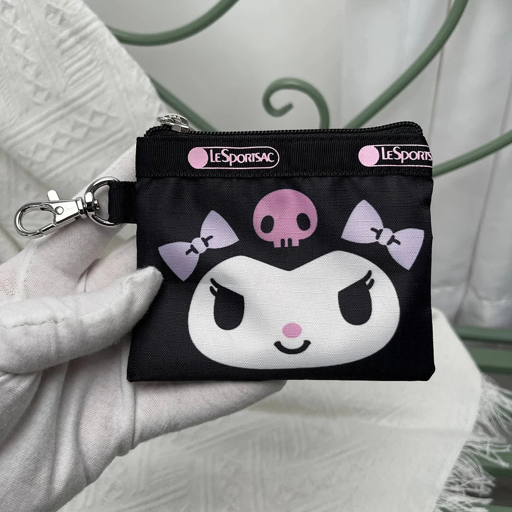 LESPORTSAC x SANRIO© Kuromi Flat Face Coin Bag