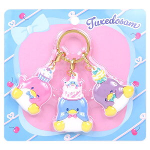 SANRIO© Tuxedo Sam Rubber Triple Keychain Charm Birthday 45th Anniversary (Japan Limited Edition)