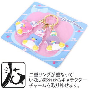 SANRIO© Tuxedo Sam Rubber Triple Keychain Charm Birthday 45th Anniversary (Japan Limited Edition)