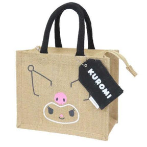 SANRIO© Lunch Tote Zipper Jute Bag S with Name Tag