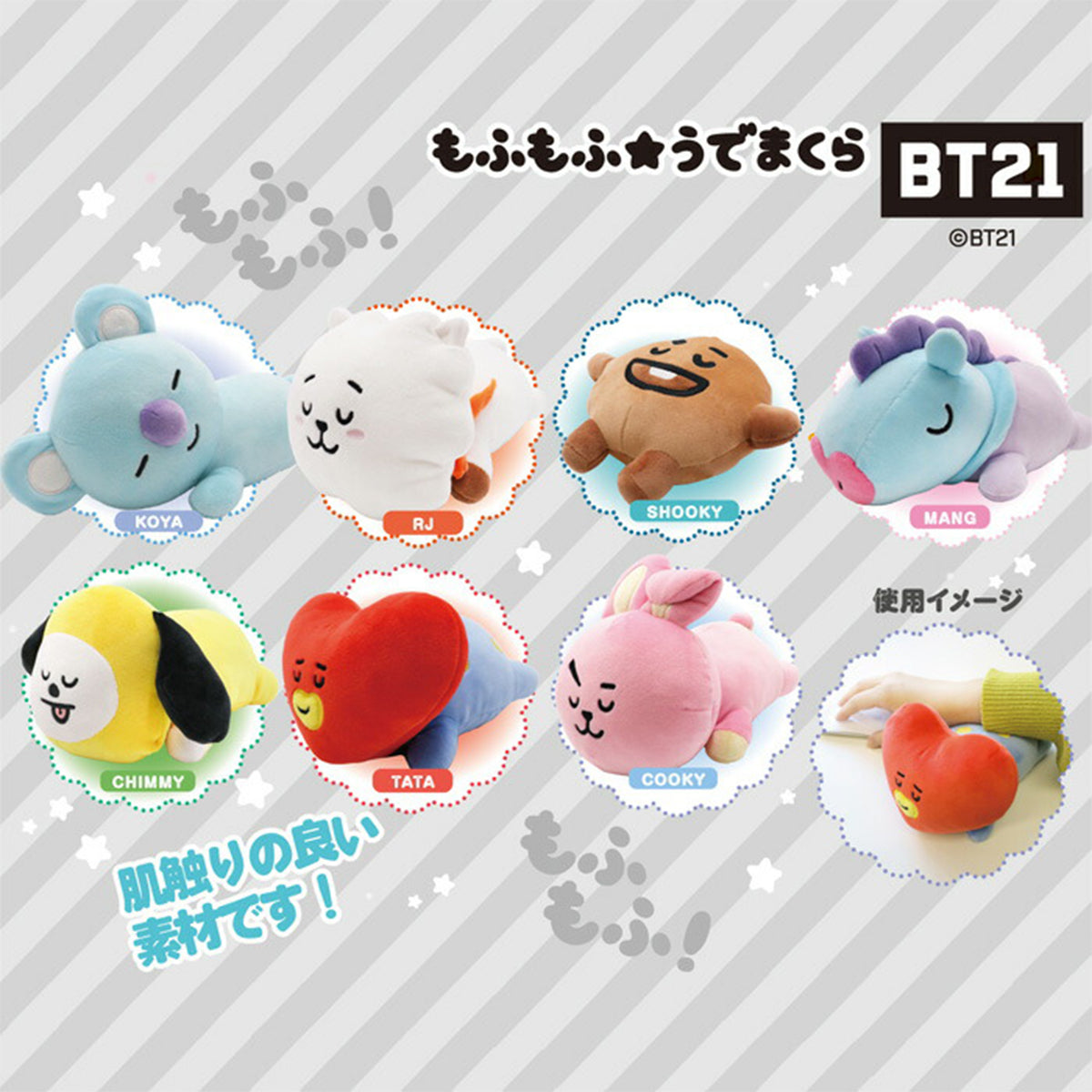 BT21© Characters Sleeping Fluffy Arm Pillow Plush (Japan Edition)