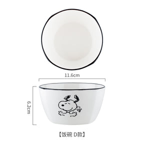 PEANUT SNOOPY© Black / White Bowl with Spoon