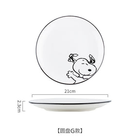 PEANUT SNOOPY© Black/White Plate