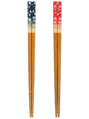 Blue + Red Chopsticks 2in1 Pair ( Made in Japan)