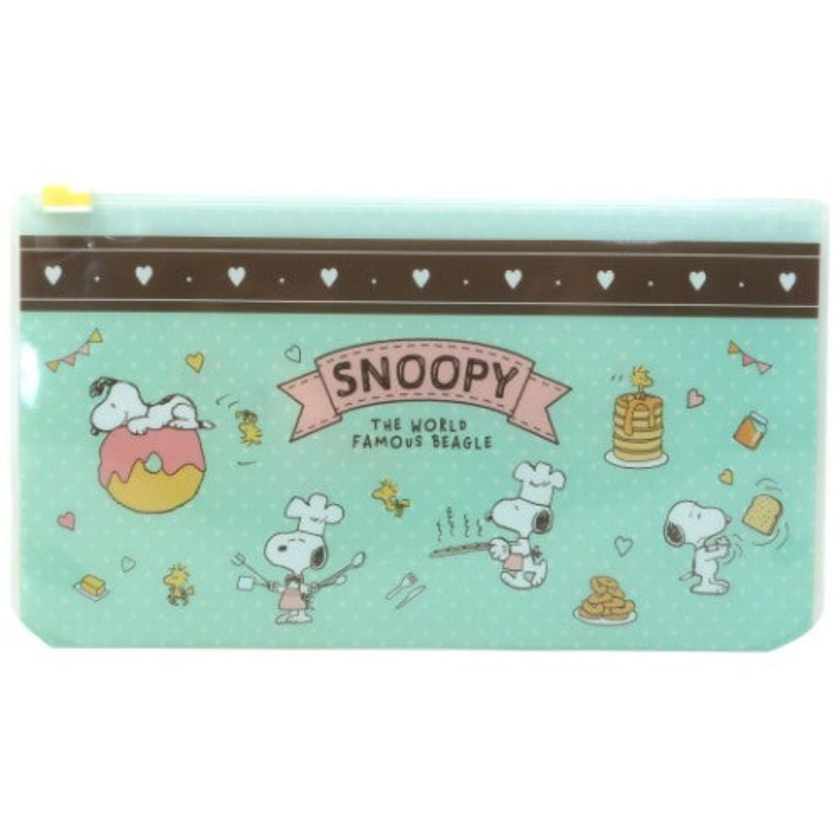 PEANUT SNOOPY Cake Green Flat Mask Pouch