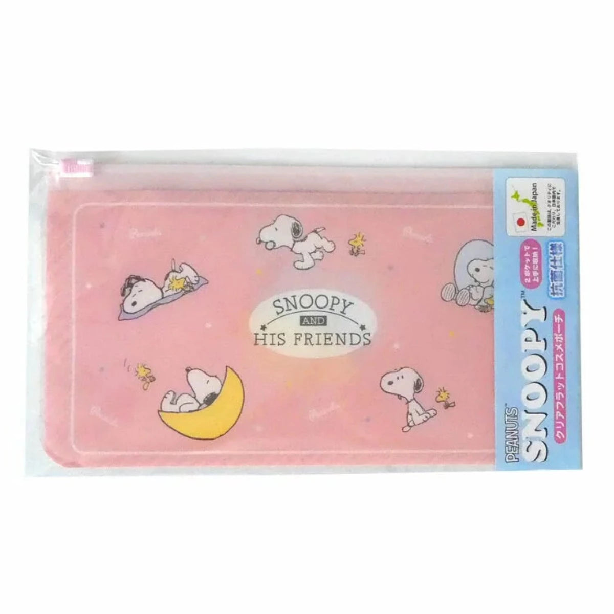 PEANUT SNOOPY Moon Pink Flat Mask Pouch