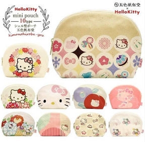 SANRIO© Hello Kitty Japanese Shell Shape Kimono Style Pouch (Made In Japan)