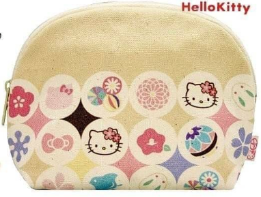 SANRIO© Hello Kitty Japanese Shell Shape Kimono Style Pouch (Made In Japan)