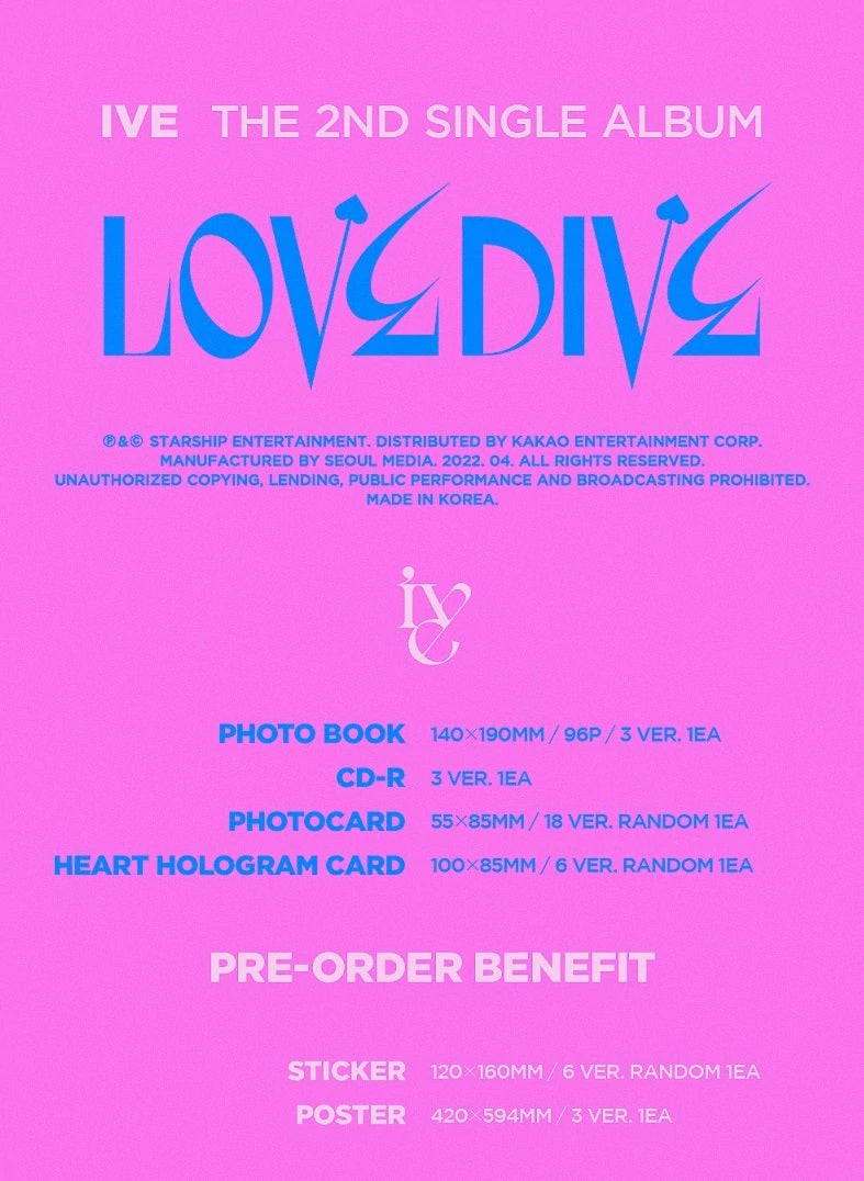 IVE SINGLE ALBUM VOL. 2 - LOVE DIVE