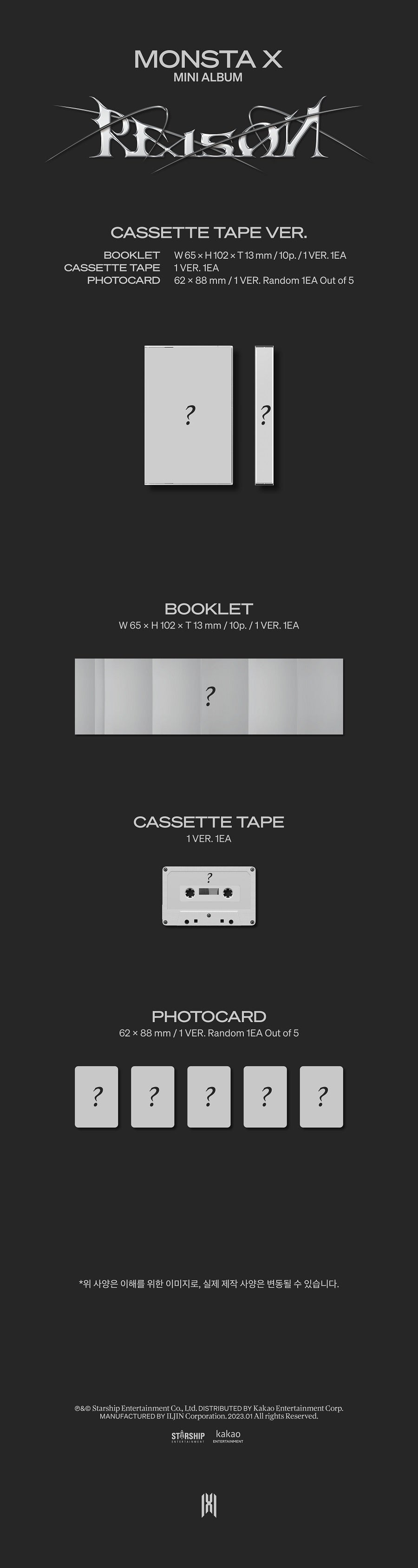 MONSTA X MINI ALBUM VOL. 12 - REASON (CASSETTE TAPE VERSION)