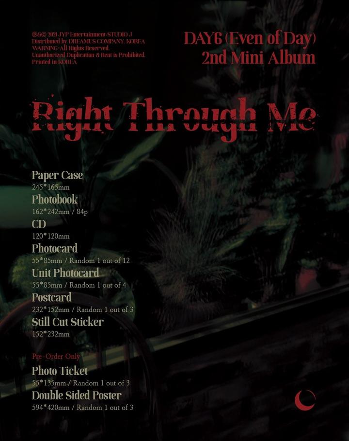 DAY6 (EVEN OF DAY) MINI ALBUM VOL. 2 - RIGHT THROUGH ME