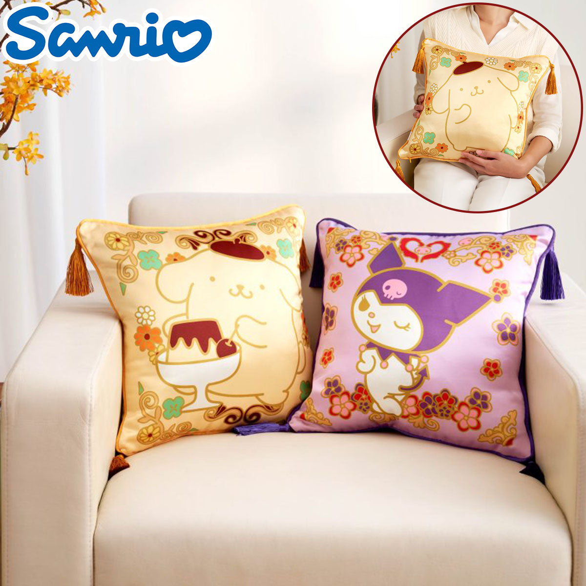 SANRIO© Characters 7-11 Square Silk Cushion (Hong Kong Edition)