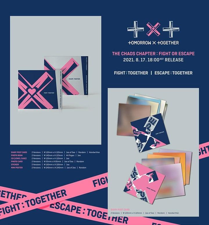 TXT VOL. 2 REPACKAGE - THE CHAOS CHAPTER : FIGHT OR ESCAPE (TOGETHER VERSION)