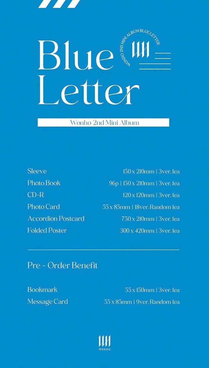 Won Ho Mini Album Vol. 2 - Blue Letter (Random Version)